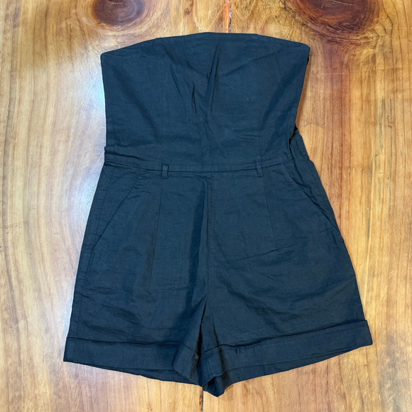 Theory Women's Romper 8 Linen Designer Bree Strapless Viscose Career QQ12 - Picture 1 of 5